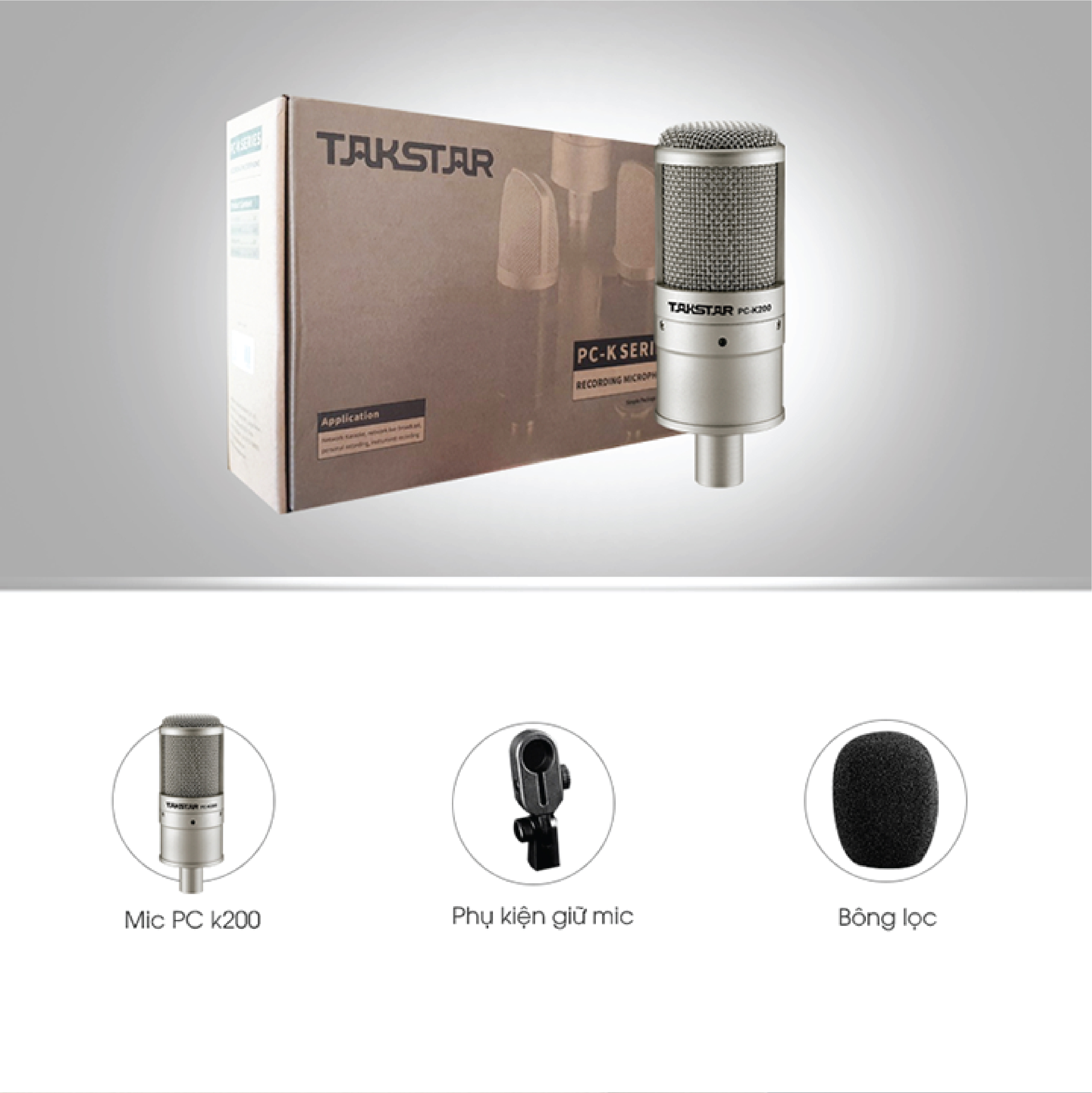Micro thu âm cao cấp, mic thu âm Takstar PC-K200 - Hàng chính hãng