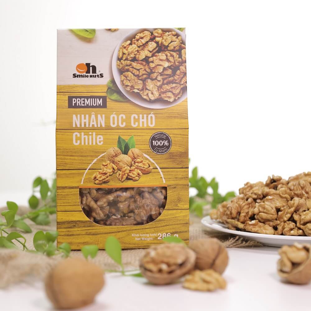 Nhân Óc Chó Smile Nuts hộp 286g - Óc chó nhập khẩu từ Chile (Chilean Walnut Kernel 286g)