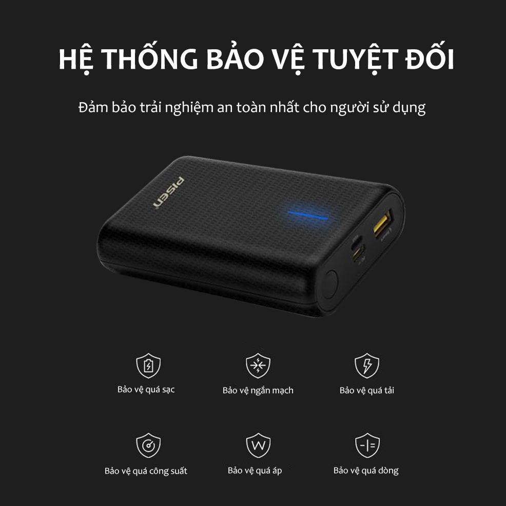 Pin sạc dự phòng Pisen easy power 6 10050mAh