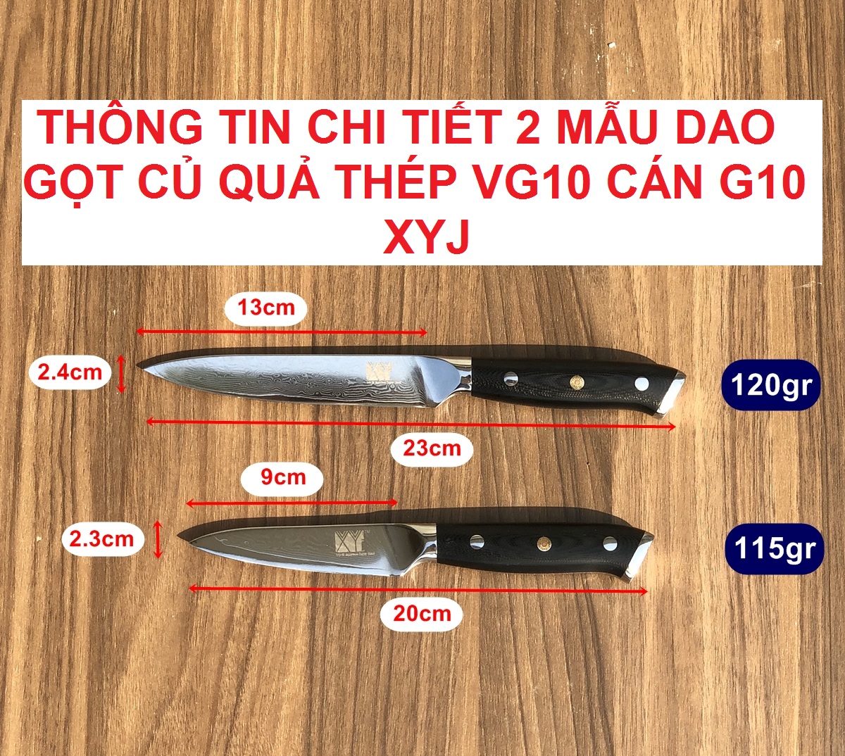 Dao bếp XYj VG10 Damascus G10