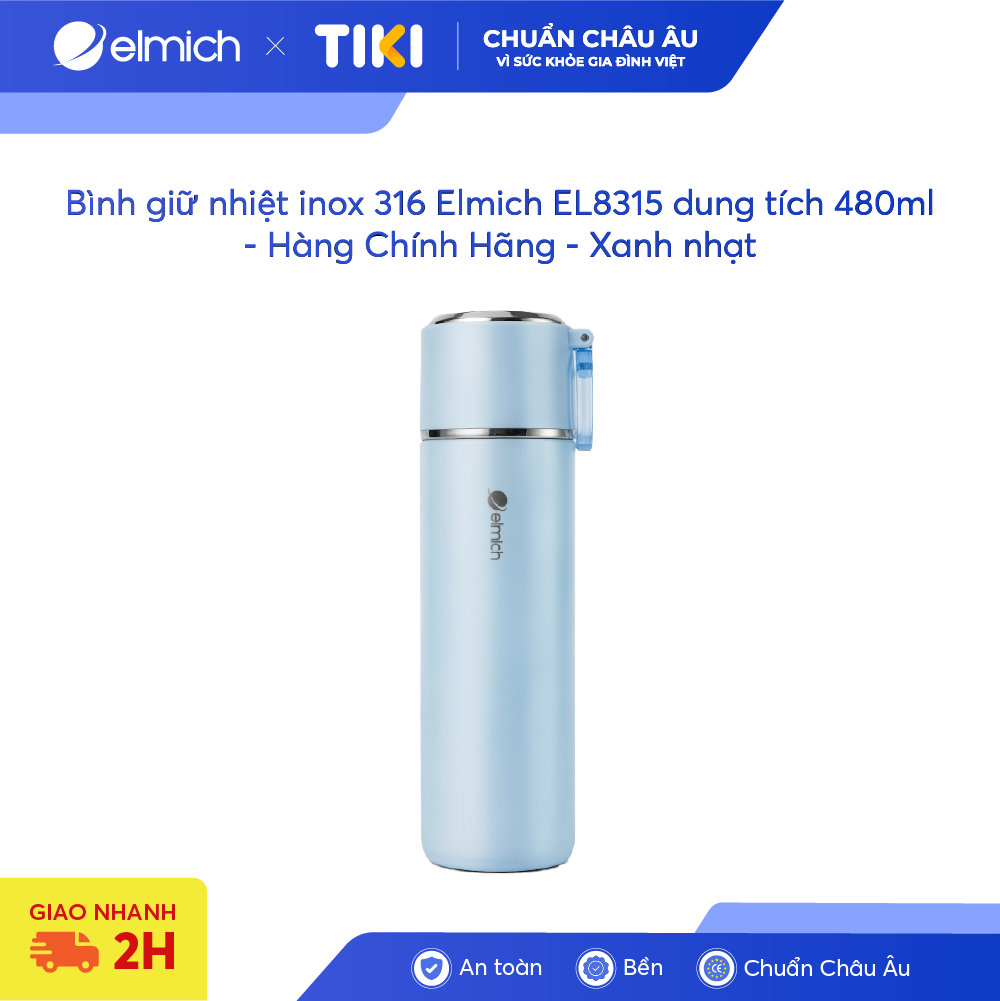 Bình giữ nhiệt inox 316 Elmich EL8315 dung tích 480ml - Hàng Chính Hãng