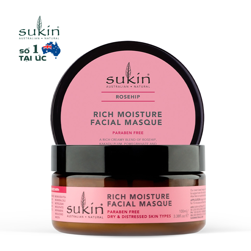 Mặt Nạ Siêu Dưỡng Ẩm Sukin Rosehip Rich Moisture Facial Masque 100ml