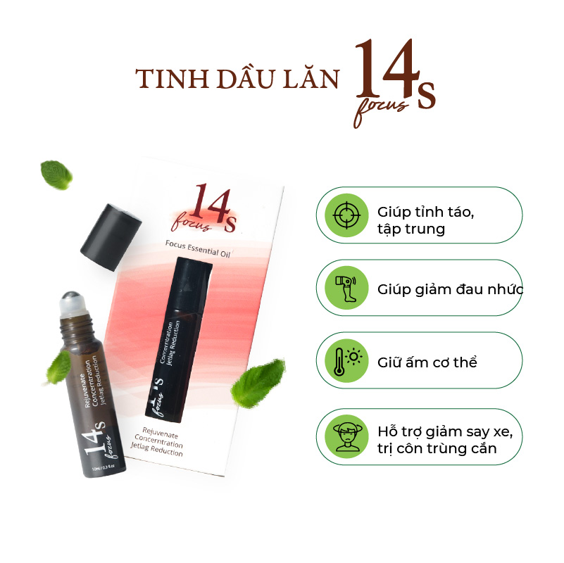 Tinh dầu lăn 14S Focus 10ml 100% Natural - Giúp tập trung, phấn chấn