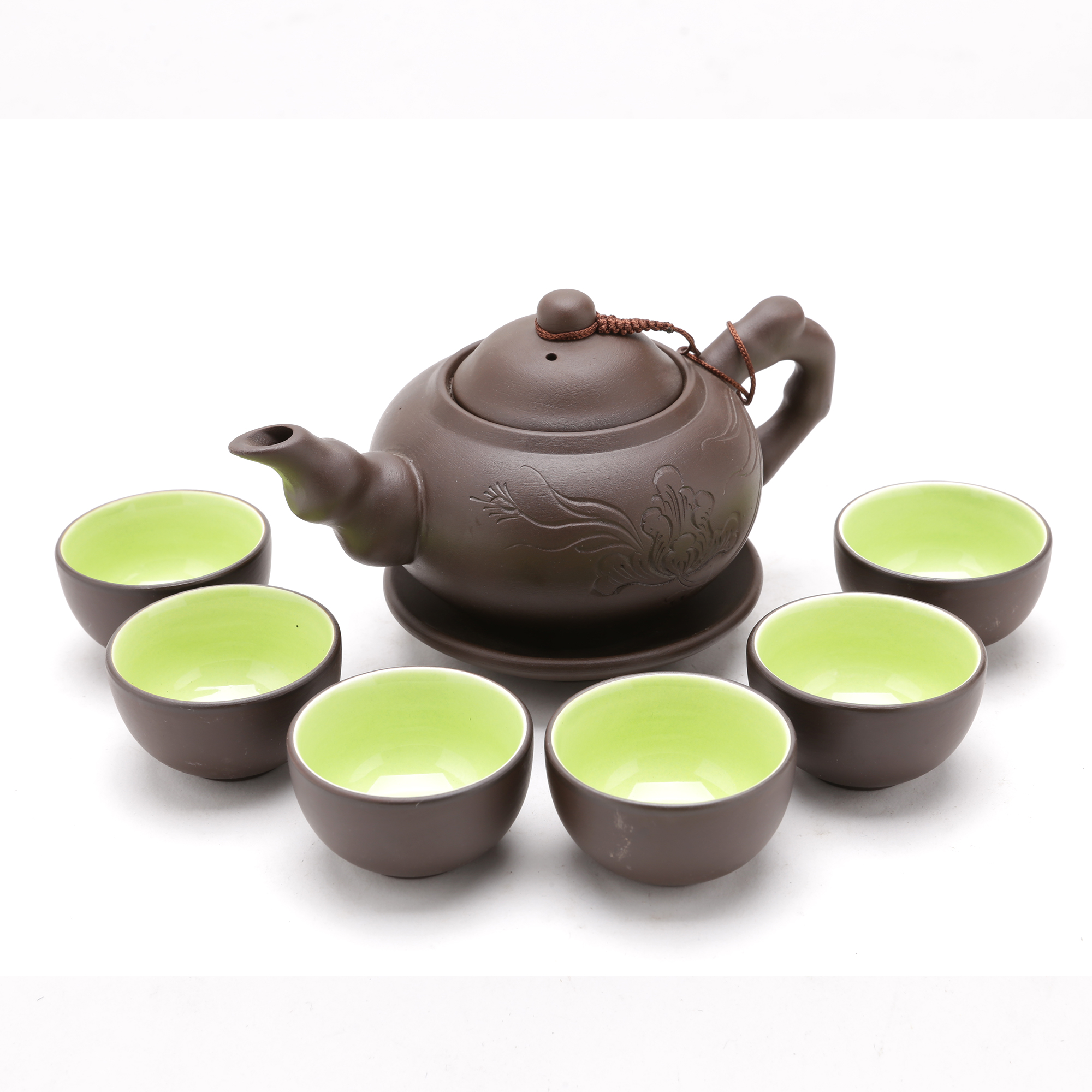 Bộ bình trà Tử Sa khay lá MNV-BT193