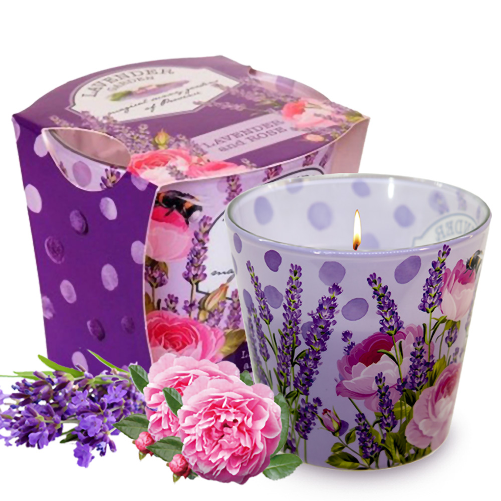 Ly nến thơm tinh dầu Bartek Lavender Garden 115g QT028229 - vườn hoa oải hương (giao mẫu ngẫu nhiên)