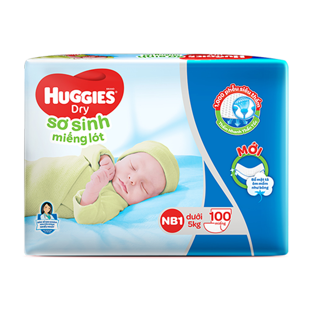 Miếng lót sơ sinh Huggies Inserts New Born 1NB100