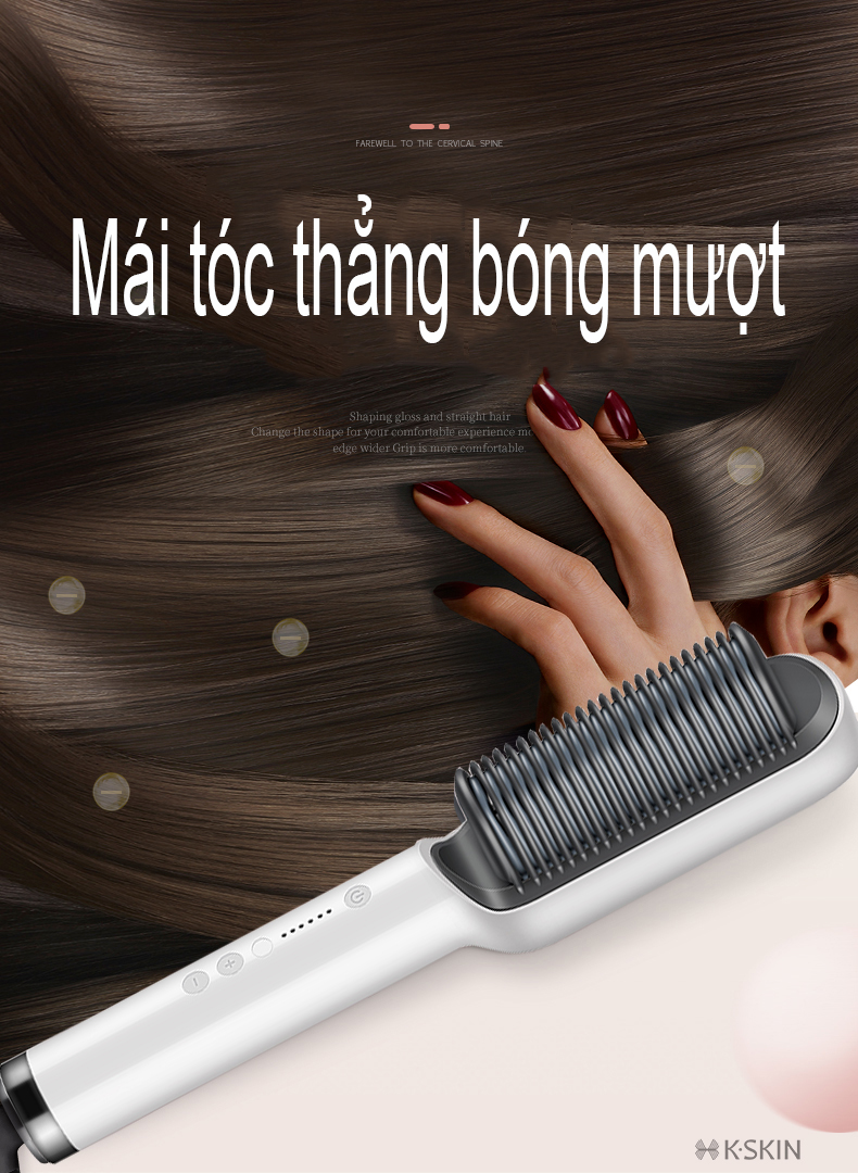 Máy Uấn Và Chải Tóc Thẳng ION Âm Cao Cấp Không Làm Tổn Thương Tóc - Hàng Chính Hãng