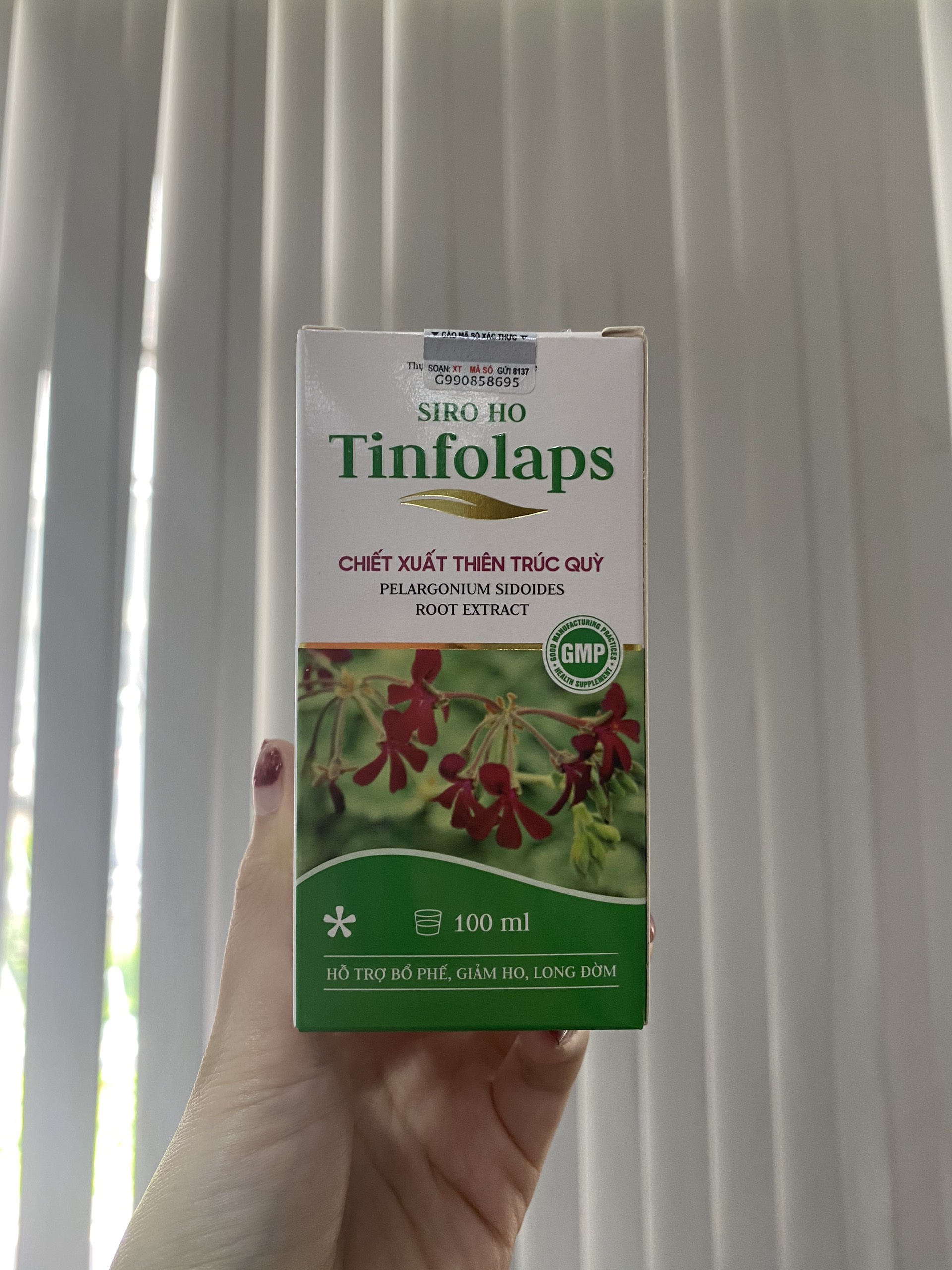 Siro ho Tinfolaps - Chiết xuất Thiên trúc Quỳ - Hỗ trợ bổ phế, giảm ho, long đờm, giảm đau rát họng - Lọ 100 ml