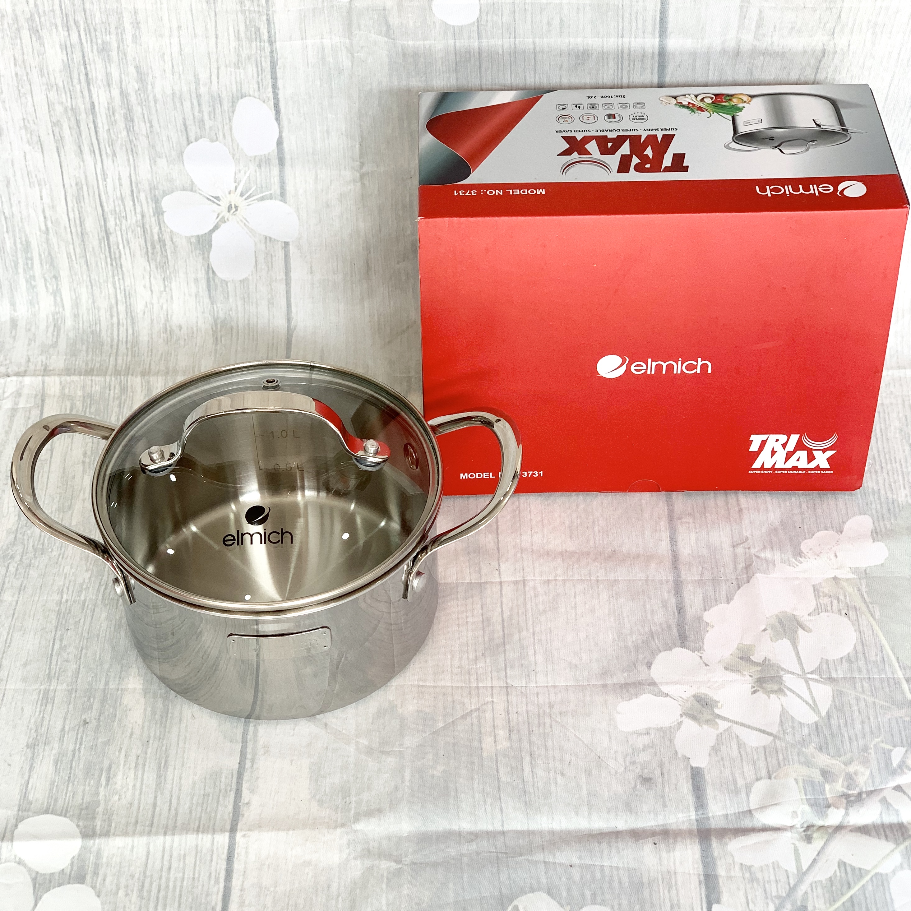 [ELMICH - EL3731] NỒI INOX 304 CAO CẤP 3 LỚP ĐÁY LIỀN TRI-MAX 16CM - 1,5L