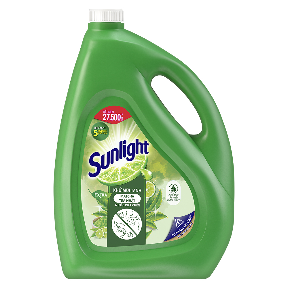 Nước Rửa Chén Bát Sunlight Trà Xanh Nhật Bản 3.6kg