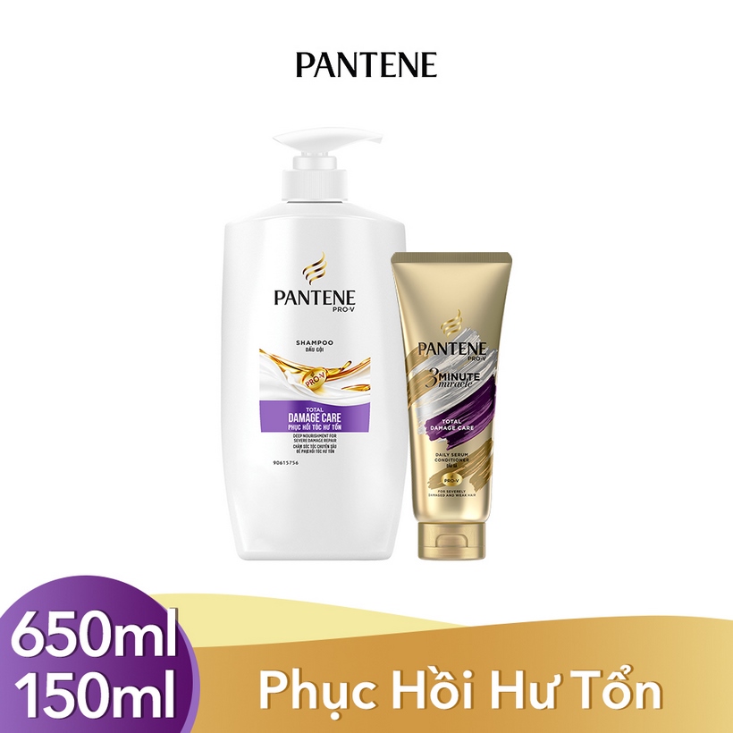 Bộ Dầu gội PANTENE 650ml/900ml & Kem xả 3 phút diệu kỳ 150ml