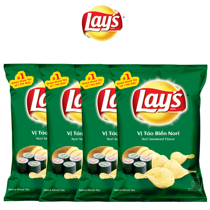 Combo 4 Lays Vị Táo Biển Nori 95g