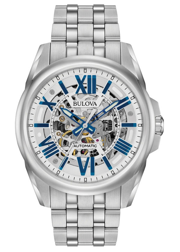 Đồng Hồ Nam Cơ Lộ Máy Dây Kim Loại BULOVA 96A187 - Mặt Trắng (43mm)