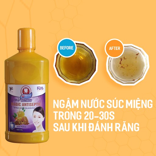 Nước súc miệng 12 dược liệu Hàn Quốc EQ TECH 600ml - Ngăn ngừa hôi miệng, nuôi dưỡng răng chắc khỏe.