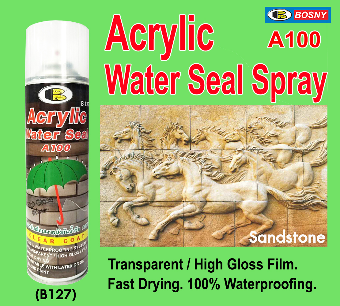 Xịt chống thấm có màn film - Acrylic water seal spray A100, 500cc- Bosny B127 - Nhập khẩu Thái Lan 