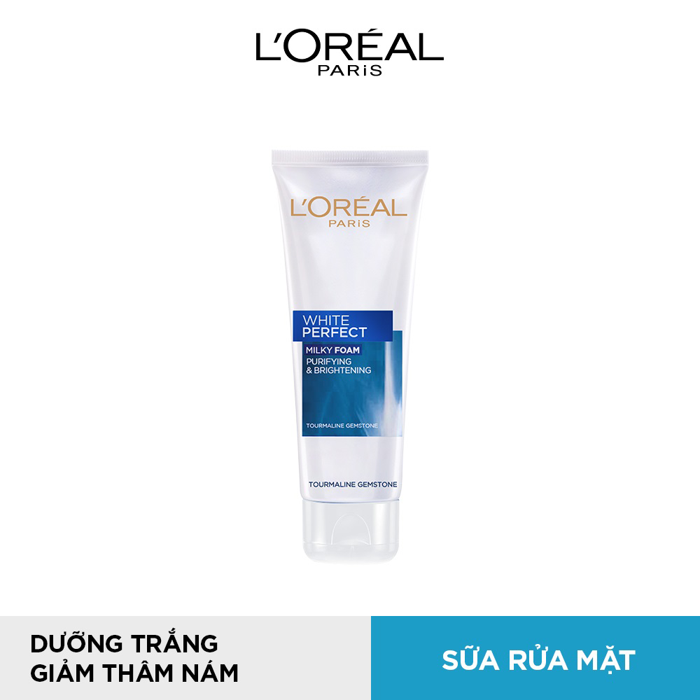 Bộ sản phẩm làm sạch, dưỡng trắng trẻ hóa da toàn diện L'Oreal Paris White Perfect (SRM,NHH,Kem N-D,YC x2)