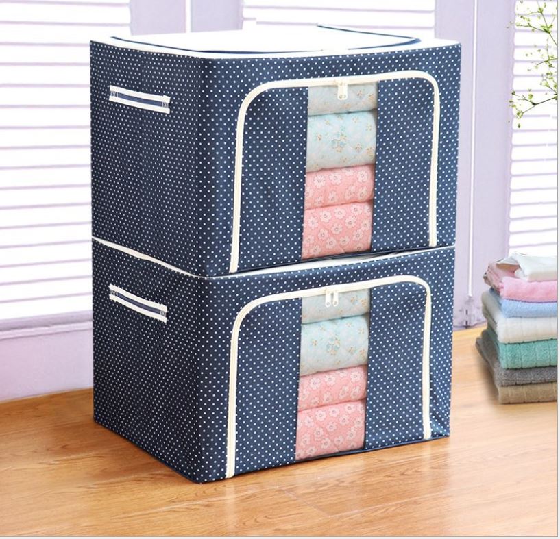 Bộ 2 Túi Đựng Chăn Màn - Túi Quần Áo Khung Sắt Gấp Gọn 2 Chiếc Cao Cấp