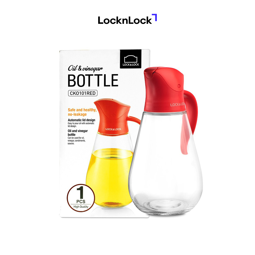 Bình Đựng Dầu Với Nắp Mở Tự Động Lock&amp;Lock CKO101RED (550ml)