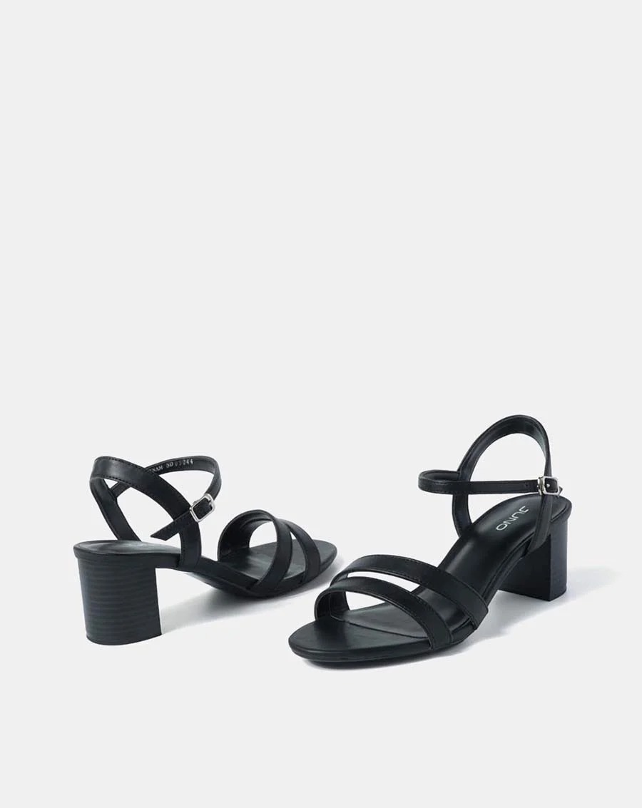 Juno - Giày sandal gót vuông quai mặt bất đối xứng SD05044