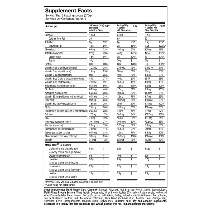 Sữa tăng cân tăng cơ Mass Tech Extreme 2000 6lbs (~2.72kg) - NHIỀU HƯƠNG VỊ – Hỗ trợ Tăng Cân Nhanh + Tăng Sức Mạnh từ nguồn dinh dưỡng đầy đủ như 1 bữa ăn - Hàng nhập khẩu chính hãng Muscletech - Kèm quà tặng