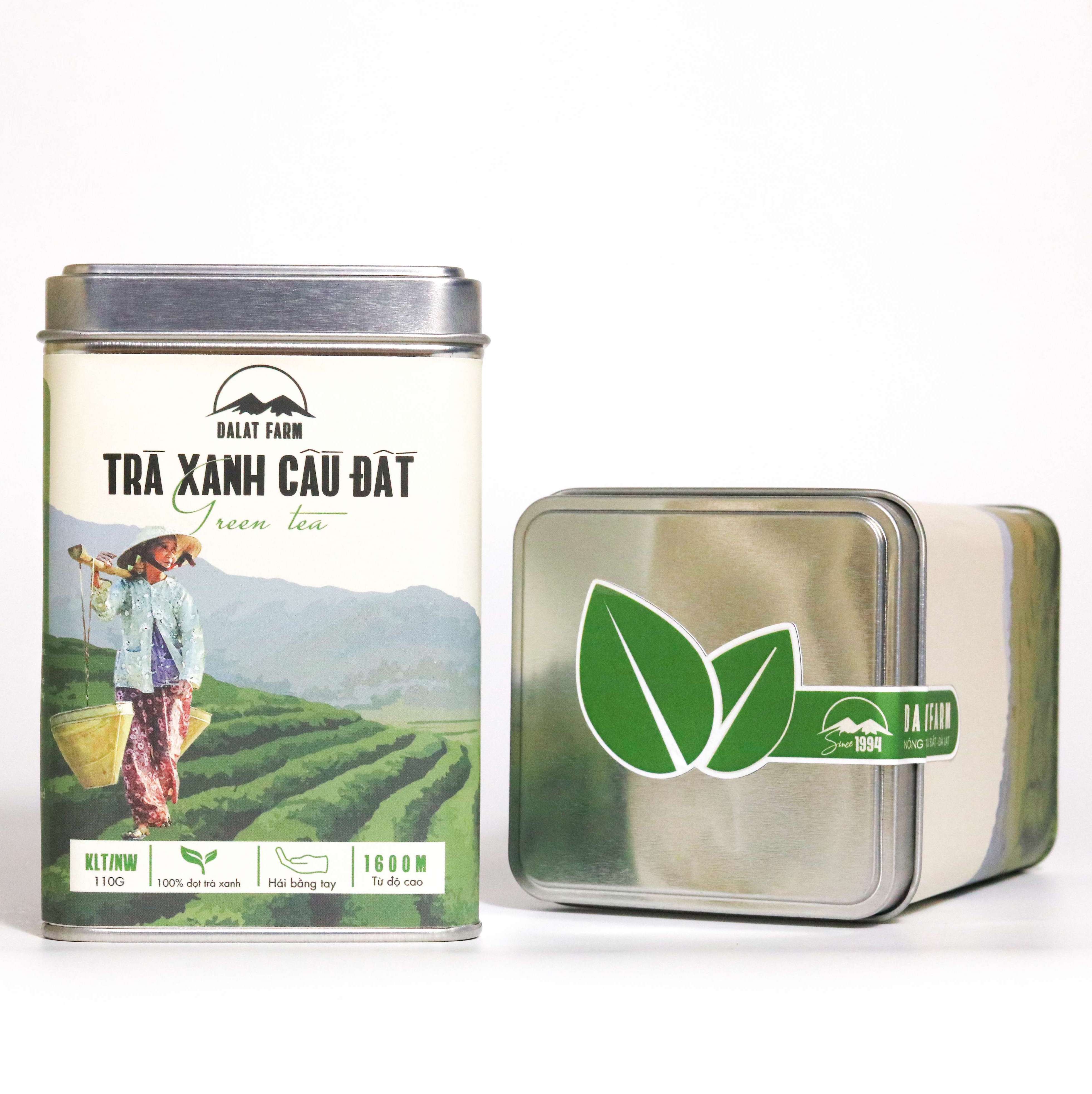 Trà Xanh Cầu Đất Dalat Farm - Phiên Bản Đặc Biệt Bà Tôi - Hộp 110Gr