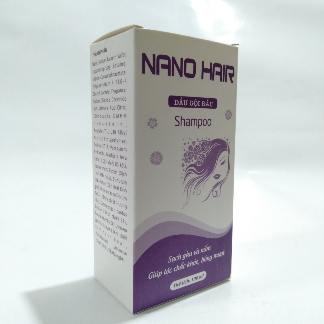 Dầu gội trị gàu, ngứa da đầu và viêm da đầu, giảm triệu chứng bong vảy và ngứa da đầu tiết bã, gàu và lang ben DẦU GỘI NANO HAIR chứa 100% thảo dược - Chai 100ML