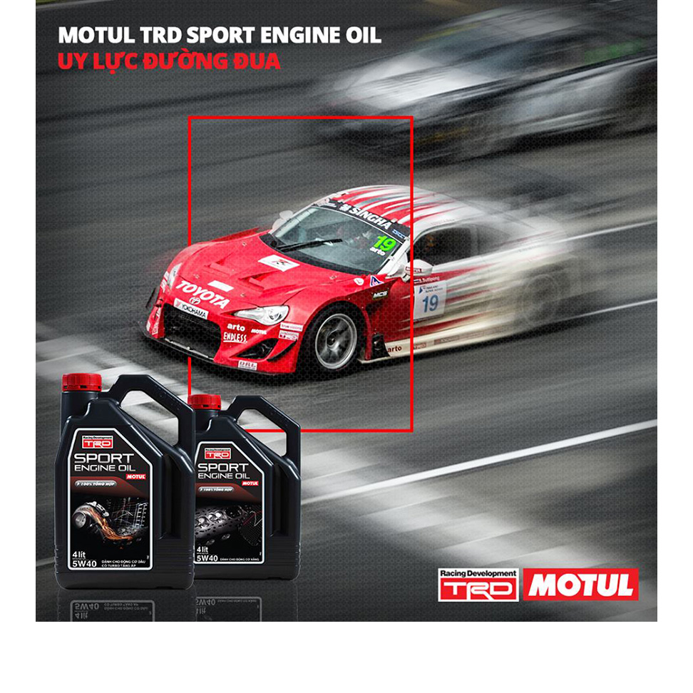 Nhớt Xe Hơi Tổng Hợp Motul Trd Sport Eng. Oil 5w40 Gasoline 4x4l Vn (4L)