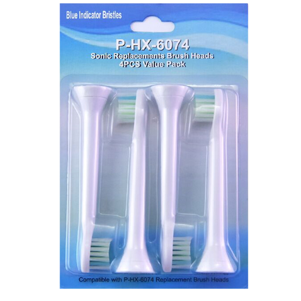 Cho máy Philips Sonicare, Bộ 4 đầu bàn chải đánh răng điện HX-6074, dòng máy HX3, HX6, HX7, HX8, HX9, R, FlexCare +, FlexCare, HealthyWhite, HydroClean, EasyClean, DiamondClean-Cho răng nhạy cảm, mát xa nướu lợi