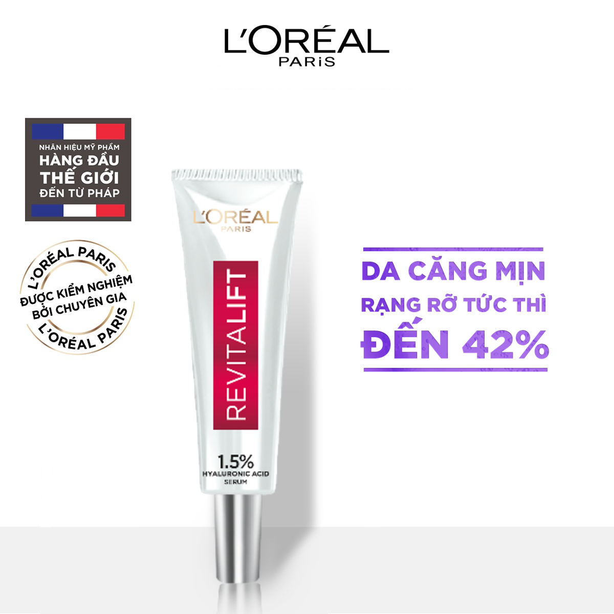 Bộ đôi kem dưỡng chống lão hóa dưỡng ẩm,bảo vệ da ngày và đêm L'Oreal Paris Revitalift (Kem N-D,HA mini,KCN mini)