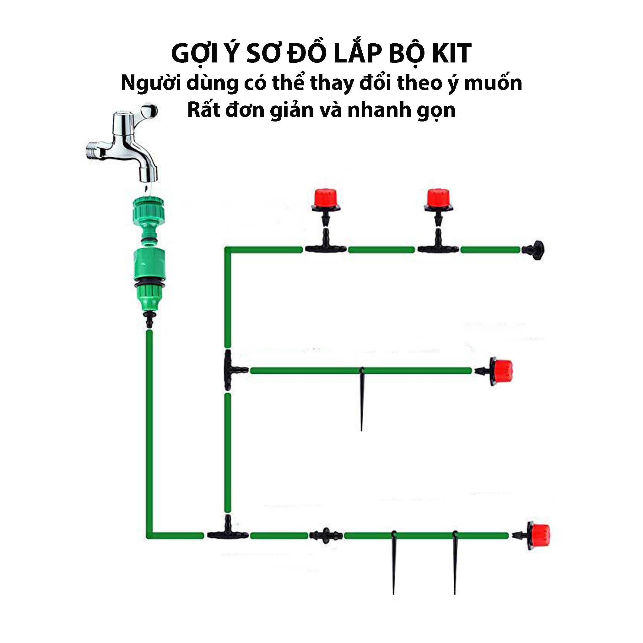 Hệ Thống Tưới Nhỏ Giọt Cao Cấp TH155 - Giảm tới 70% lượng nước tưới - Đầy đủ phụ kiện đi kèm