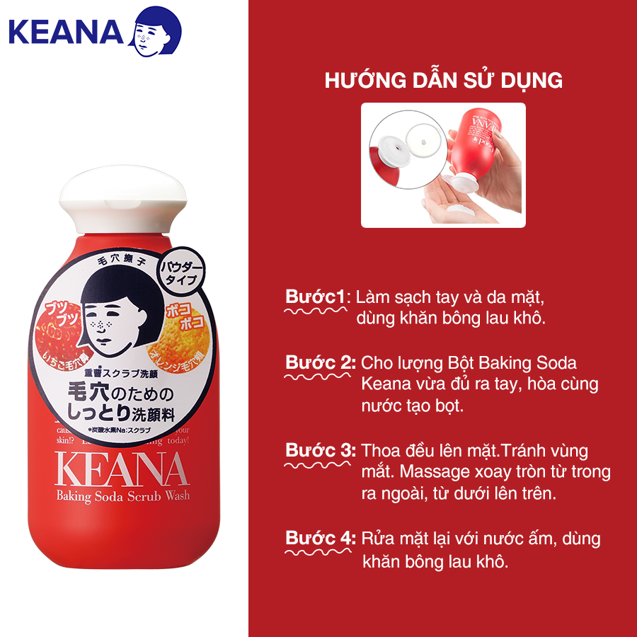 Bột Rửa Mặt Keana Baking Soda Scrub Wash (100G)