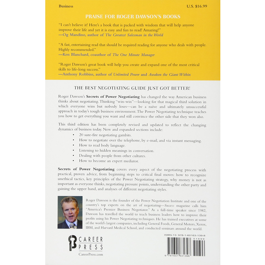 Secrets of Power Negotiating : Inside Secrets from a Master Negotiator (Updated For The 21st Century) (15th Anniversary Edition)