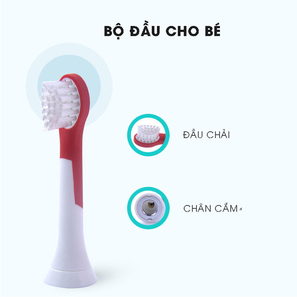 Bộ 4 đầu đánh răng điện trẻ em HX-6034 cho máy Philips Sonicare HX3, HX6, HX7, HX8, HX9, R, FlexCare +, FlexCare, HealthyWhite, HydroClean, EasyClean, DiamondClean