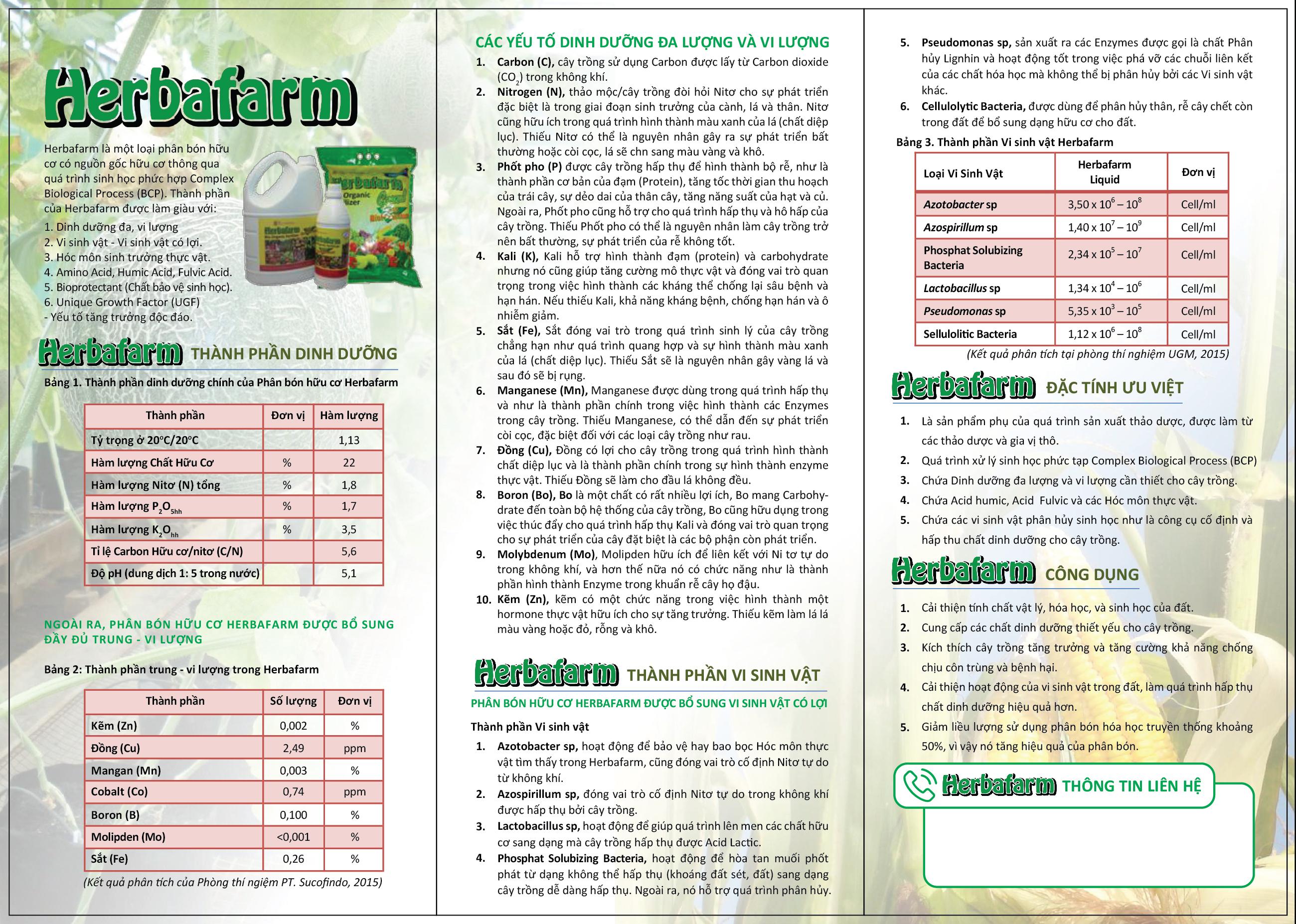 Phân Bón Hữu Cơ Herbafarm Bio Organic Fertilizer