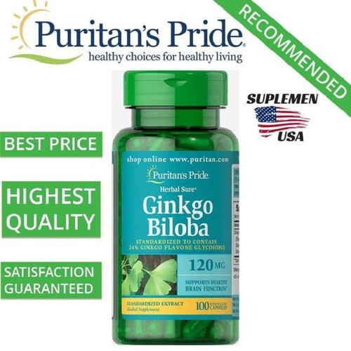 Bổ não Puritan's Pride Ginkgo Biloba Mỹ tăng lưu thông máu não, giảm đau đầu, tăng trí nhớ, giúp an thần, ngủ khỏe và giảm Stress - OZ Slim Store