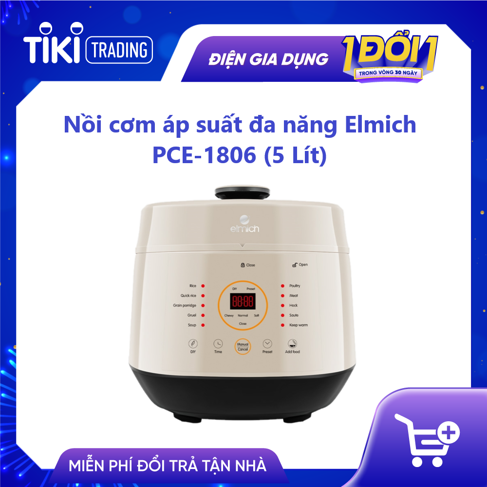 Nồi cơm áp suất đa năng Elmich PCE-1806 (5 Lít) - Hàng chính hãng