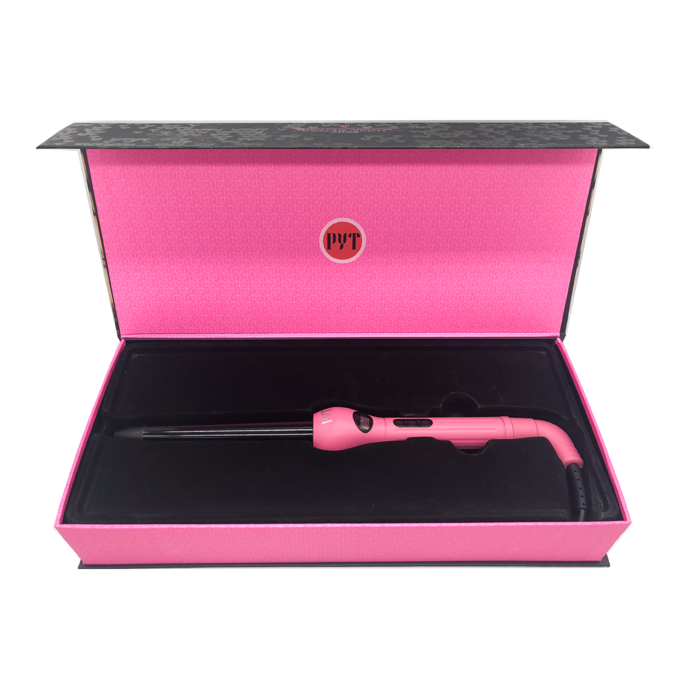 Máy Uốn Kỹ Thuật Số Bằng Sứ Phủ Tourmaline PYT Digital Curling Wand 25/18mm - Màu Hồng - Nhiệt Hồng Ngoại Xa