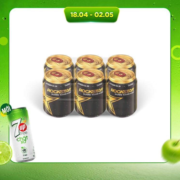 Lốc 6 Lon Nước Tăng Lực Rockstar (250ml/ lon)