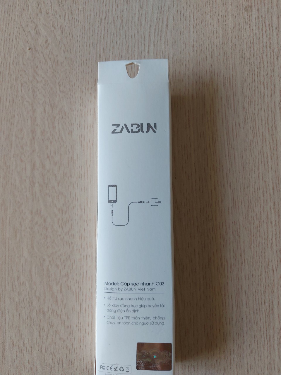 Cáp sạc lightning ZABUN C03  cho Iphone, Ipad 1m chất liệu TPE an toàn chống gẫy gập. Hàng chính hãng