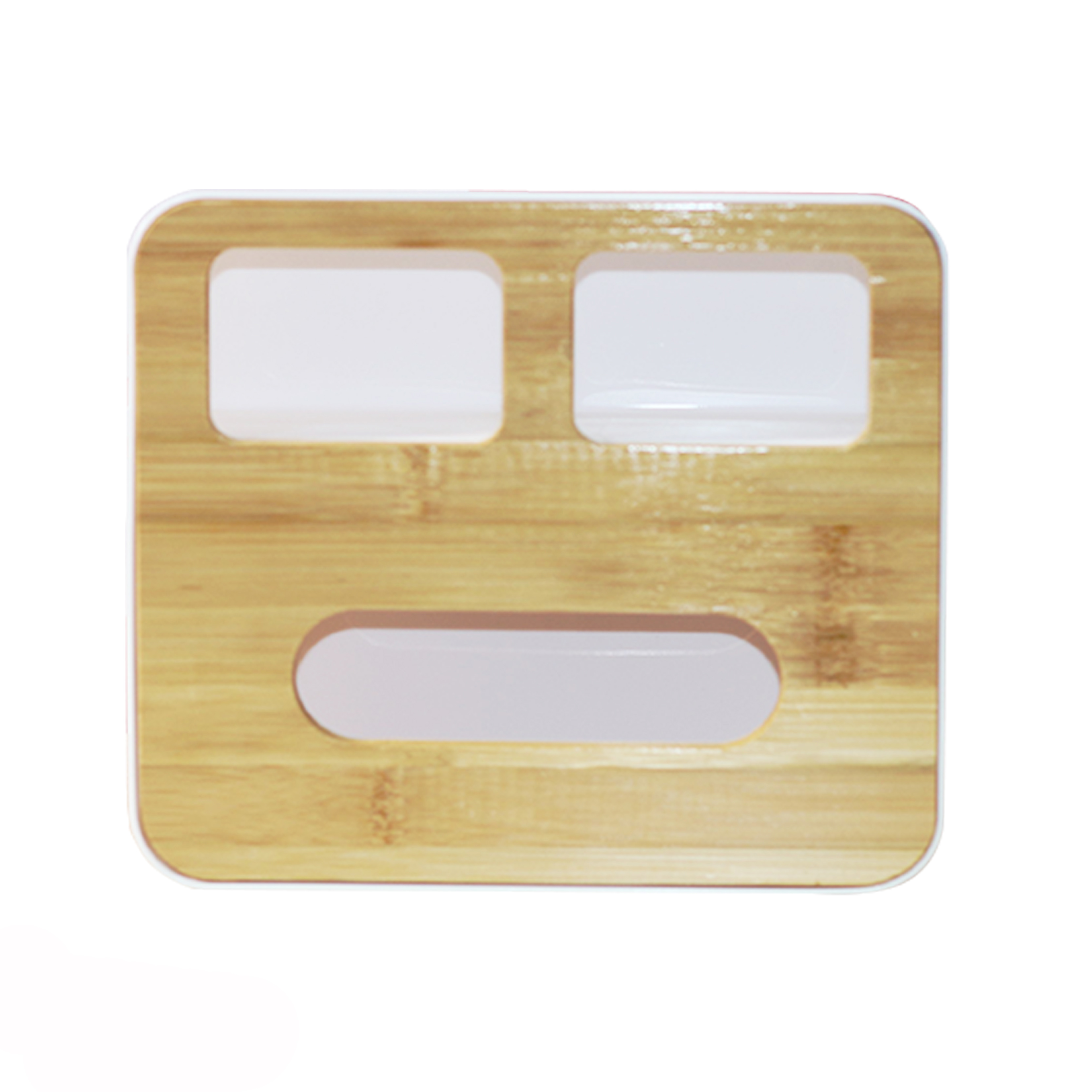 Hộp giấy rút mặt gỗ 3 ngăn đặt bàn cao cấp