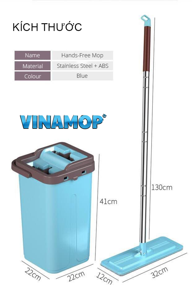 CÂY LAU NHÀ PHẲNG CÓ XÔ CHỨA 2 NGĂN VINAMOP VNM-19