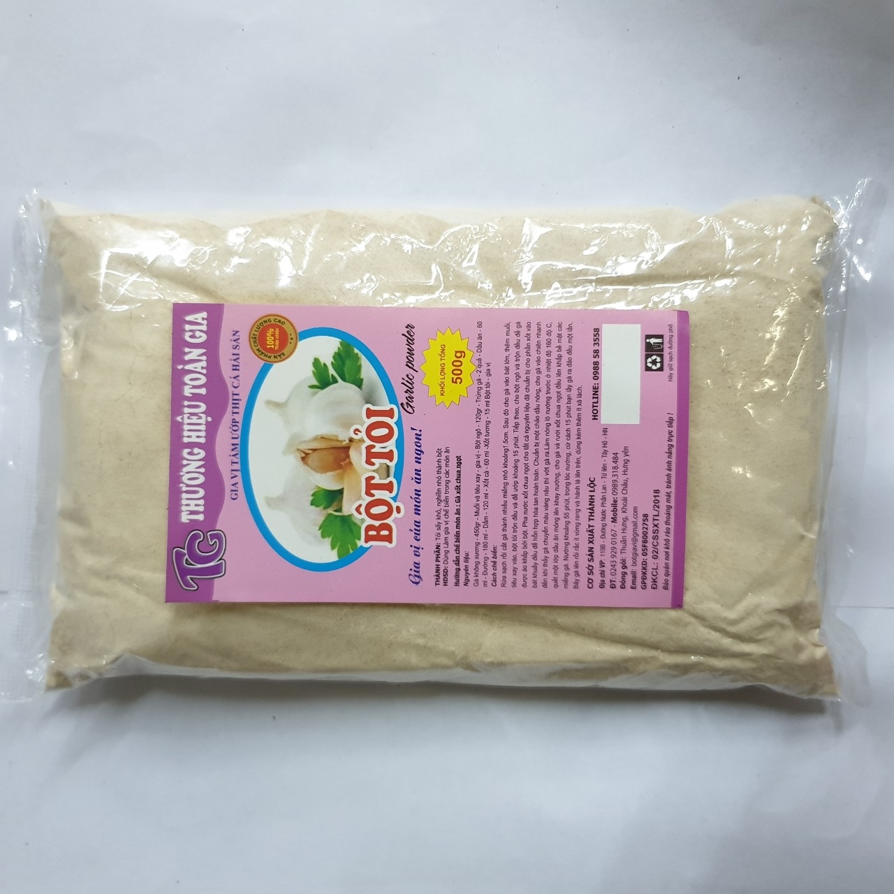 Bột tỏi Toàn Gia 500g/gói