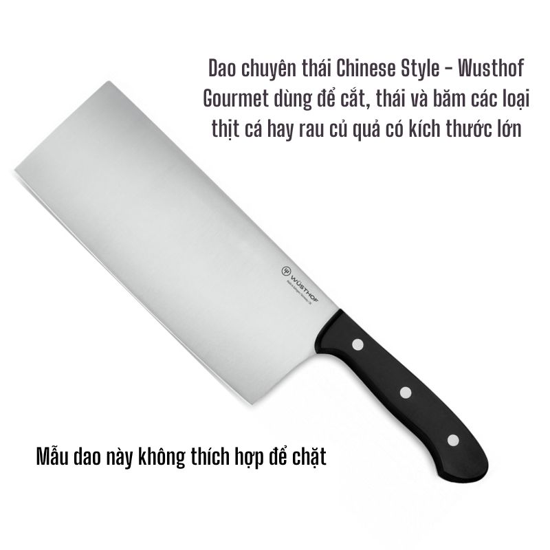 Bộ Ba Dao Bếp Cao Cấp Gourmet: Dao Chinese Style, Dao Santoku Và Kéo Gourmet - WUSTHOF Solingen Germany