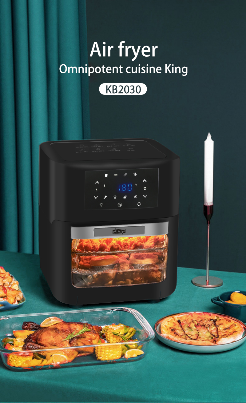 Lò nướng không khí cao cấp thương hiệu DSP KB2030 - Dung tích: 12 Lít - Công suất: 1700W - 10 chức năng nấu - Hàng Nhập Khẩu