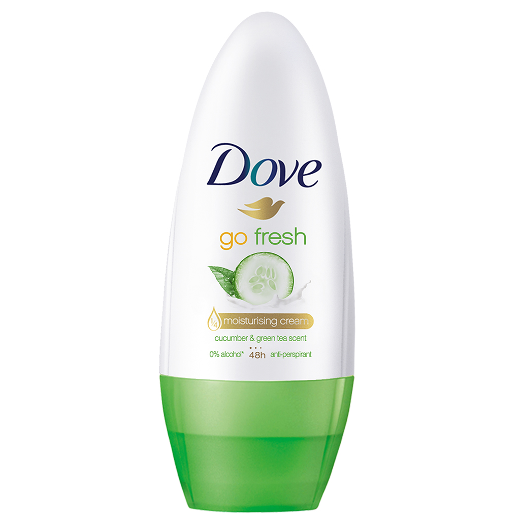 Combo 2 Lăn khử mùi Dove Go Fresh Hương dưa leo &amp; trà xanh Dưỡng da Sáng mịn dành cho nữ, 40ml