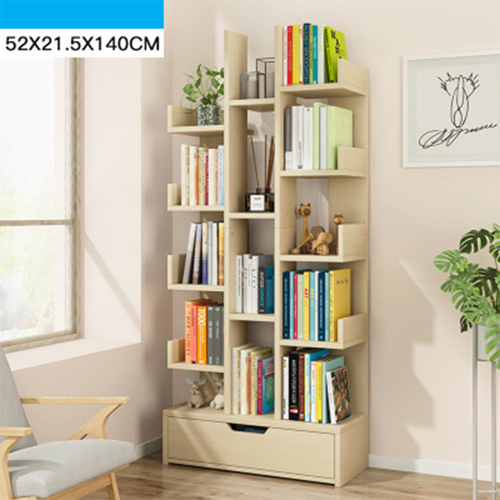 Kệ sách đơn giản 140cm Tủ sách gỗ cao cấp hiện đại MGK020 Giao màu ngẫu nhiên