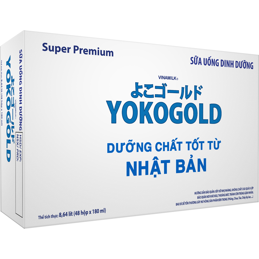 Thùng 48 hộp sữa YOKOGOLD pha sẵn 180ml