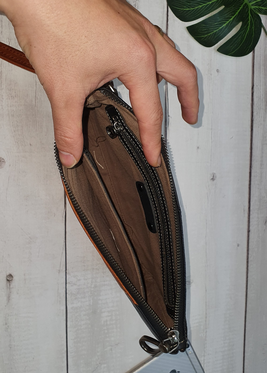 Clutch da phối màu CL109 - 100% da bò thật, BH 3 năm