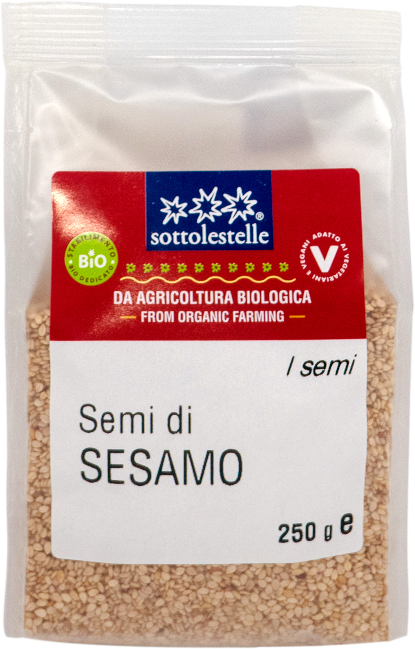 Hạt mè hữu cơ đã bóc vỏ Sottolestelle 250g Organic Sesame