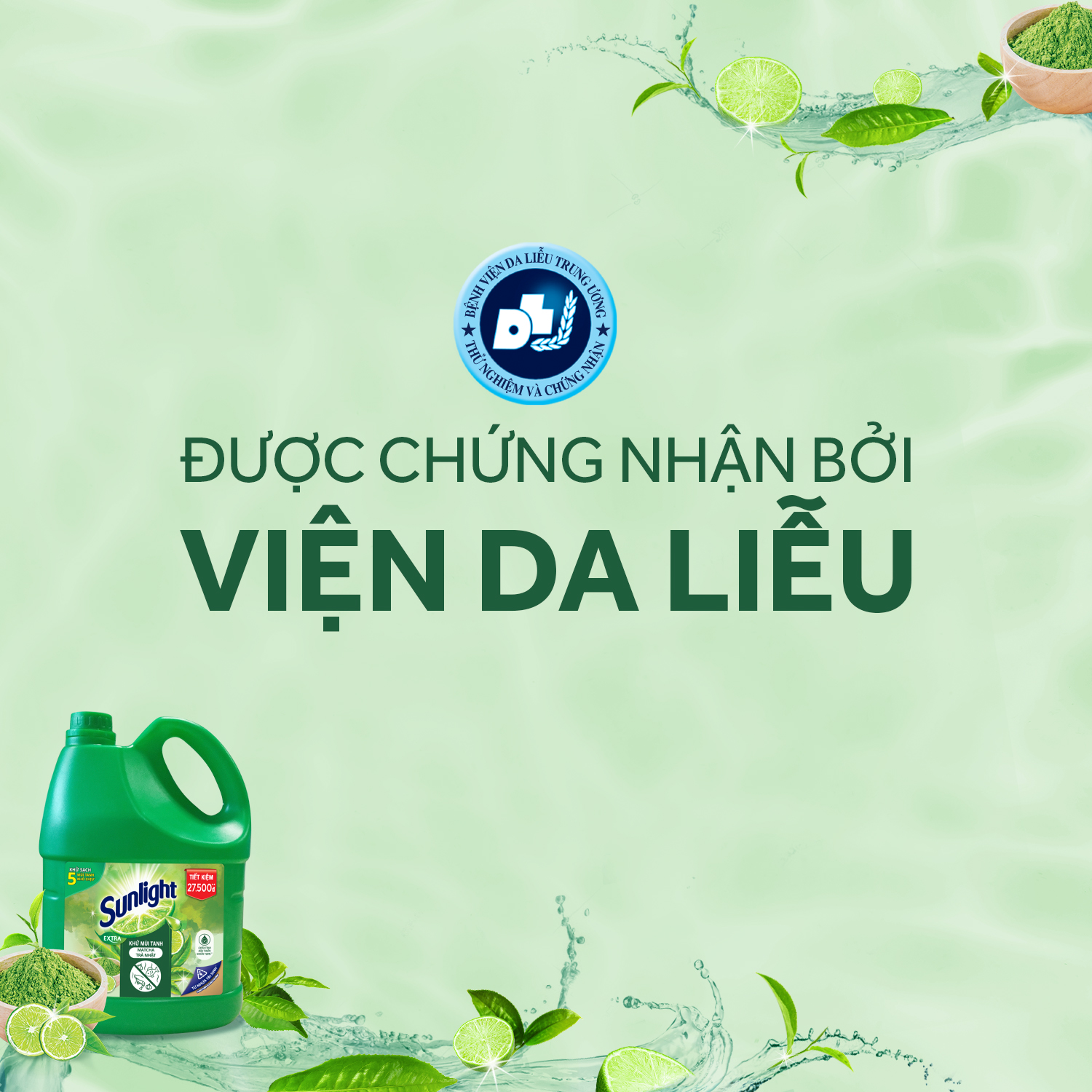 Nước Rửa Chén Khử Mùi Tanh Sunlight Matcha Trà Nhật Mới (3.6kg / Chai) - Mới